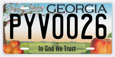 GA license plate PYV0026