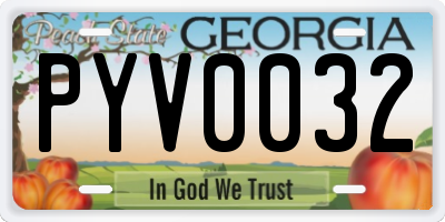 GA license plate PYV0032