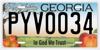GA license plate PYV0034
