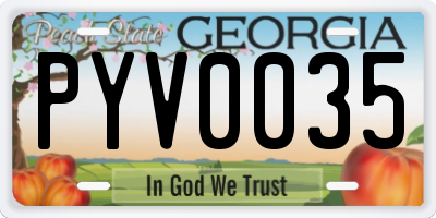 GA license plate PYV0035