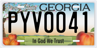 GA license plate PYV0041