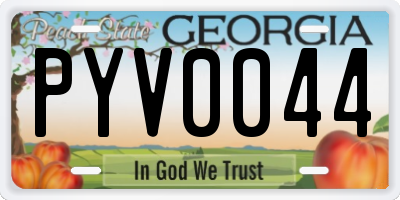 GA license plate PYV0044