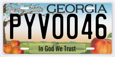 GA license plate PYV0046