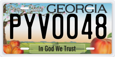 GA license plate PYV0048
