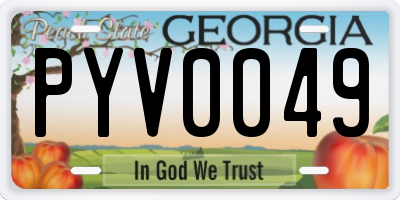 GA license plate PYV0049