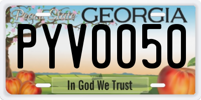 GA license plate PYV0050