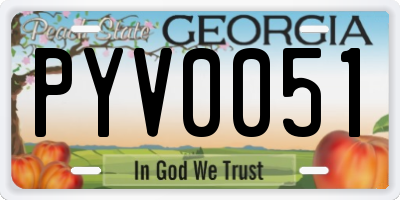 GA license plate PYV0051