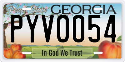 GA license plate PYV0054