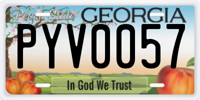 GA license plate PYV0057