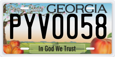 GA license plate PYV0058