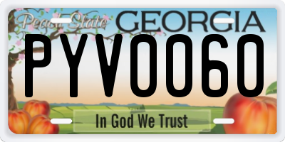 GA license plate PYV0060