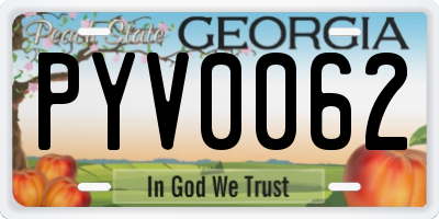 GA license plate PYV0062
