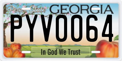 GA license plate PYV0064