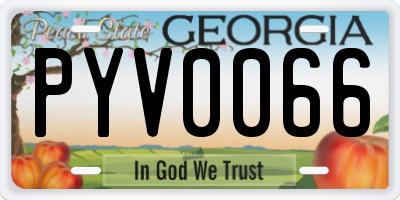 GA license plate PYV0066