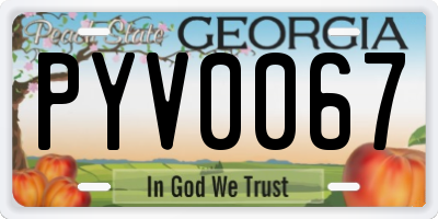 GA license plate PYV0067