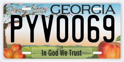 GA license plate PYV0069