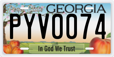 GA license plate PYV0074