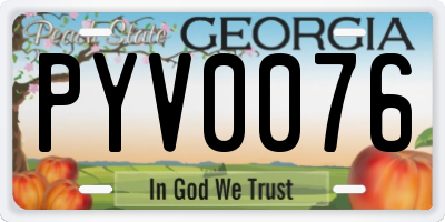 GA license plate PYV0076