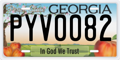 GA license plate PYV0082