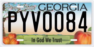 GA license plate PYV0084