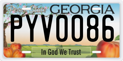 GA license plate PYV0086