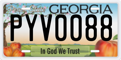 GA license plate PYV0088