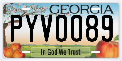 GA license plate PYV0089