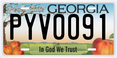 GA license plate PYV0091