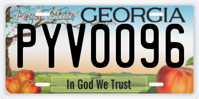 GA license plate PYV0096