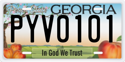 GA license plate PYV0101