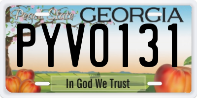 GA license plate PYV0131