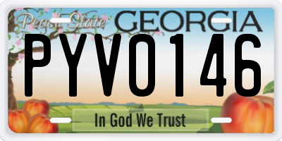 GA license plate PYV0146