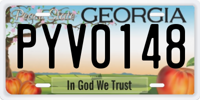 GA license plate PYV0148