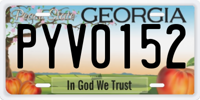 GA license plate PYV0152