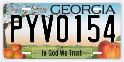 GA license plate PYV0154