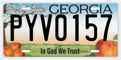 GA license plate PYV0157