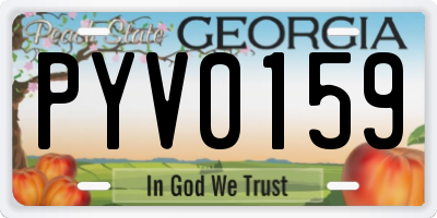 GA license plate PYV0159