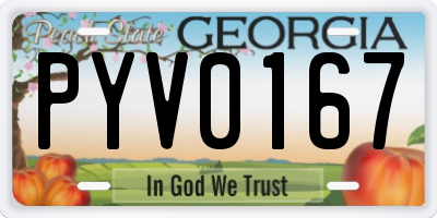 GA license plate PYV0167
