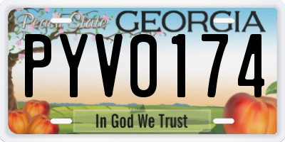 GA license plate PYV0174