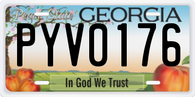 GA license plate PYV0176