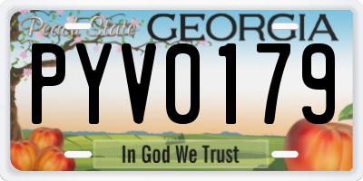 GA license plate PYV0179