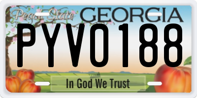 GA license plate PYV0188
