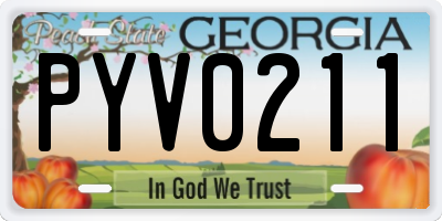 GA license plate PYV0211