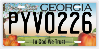GA license plate PYV0226