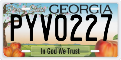 GA license plate PYV0227