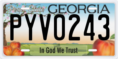 GA license plate PYV0243