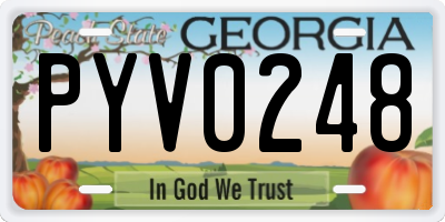 GA license plate PYV0248