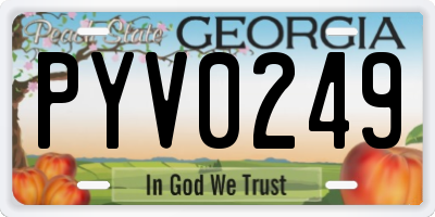 GA license plate PYV0249