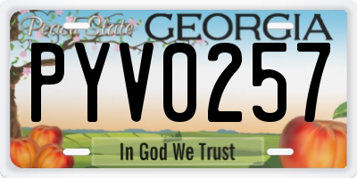GA license plate PYV0257