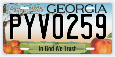 GA license plate PYV0259